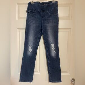 Rock & Republic Fever Pull-on jeans/jeggings. Medium wash.  Distressed, size 8.